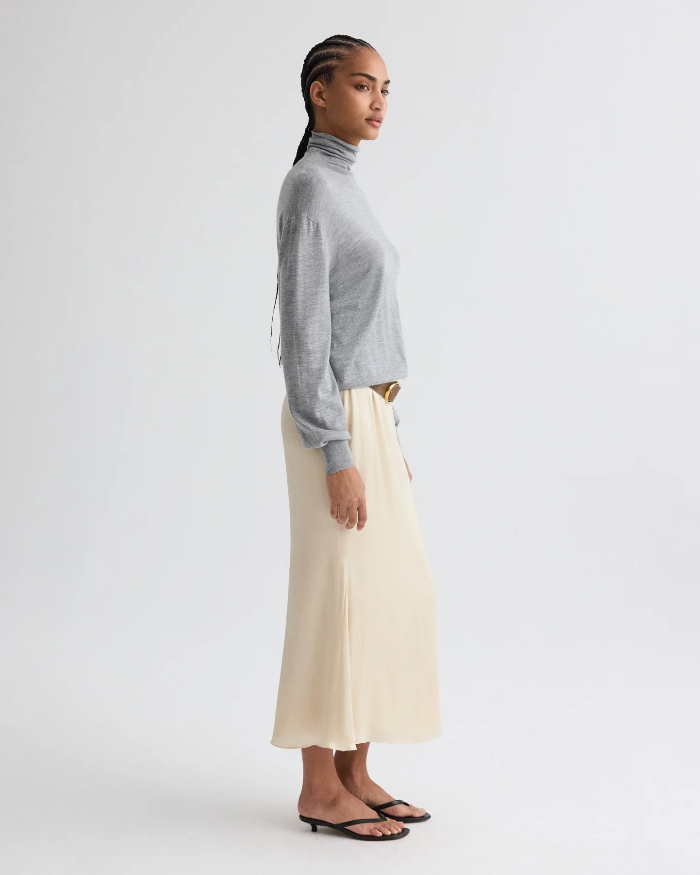 At Last Midi Skirt in Viscose Satin - Image 4