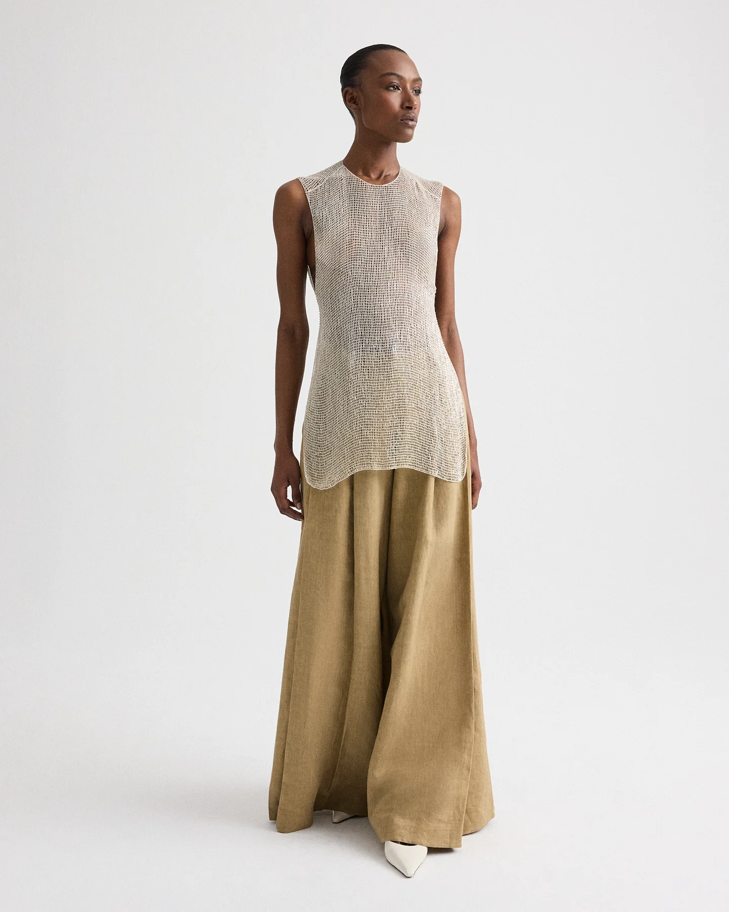 Beaded Apron Tunic in Bugle Bead Netting - Image 6