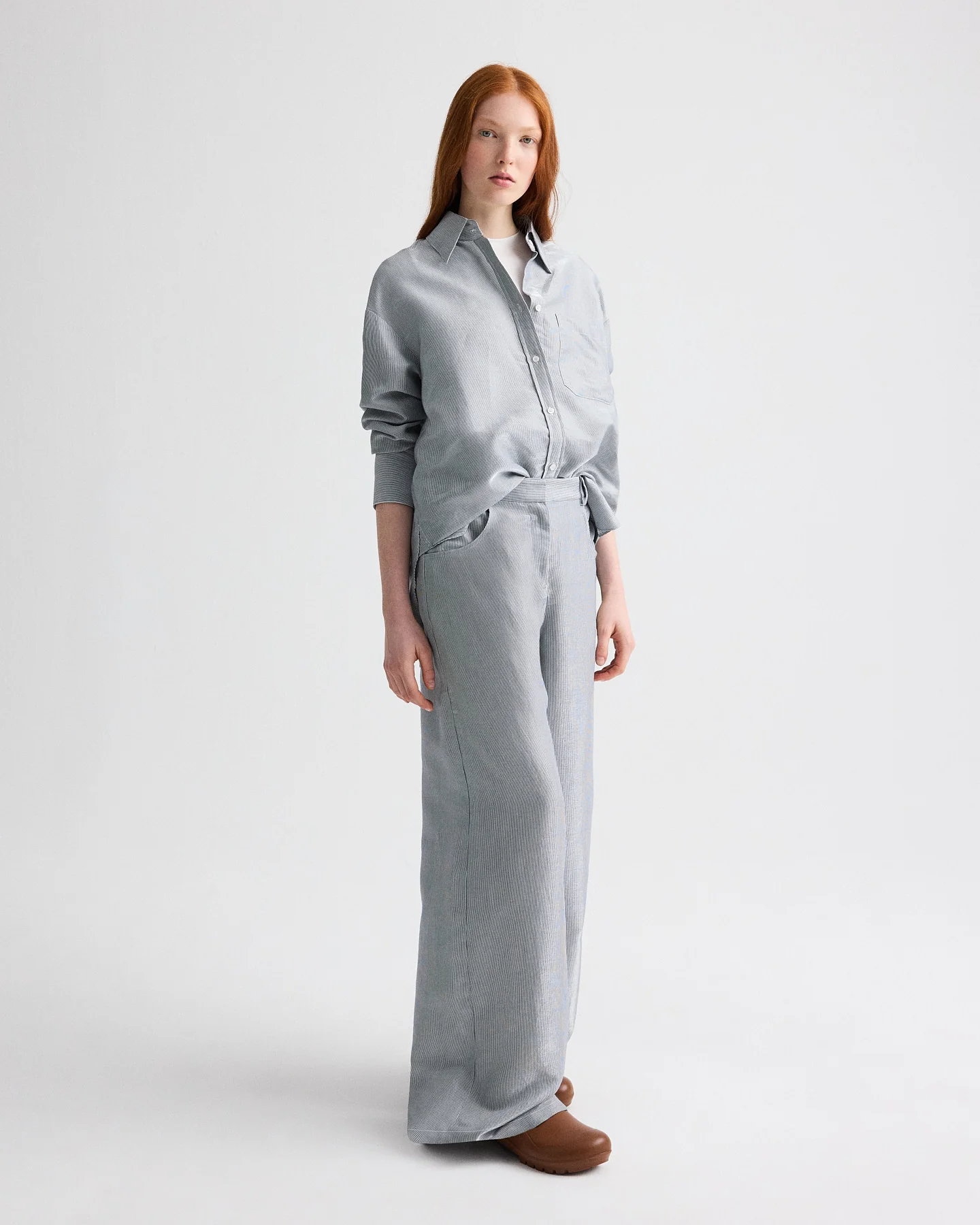Big Joe Shirt in Glossy Mini Stripe - Image 4