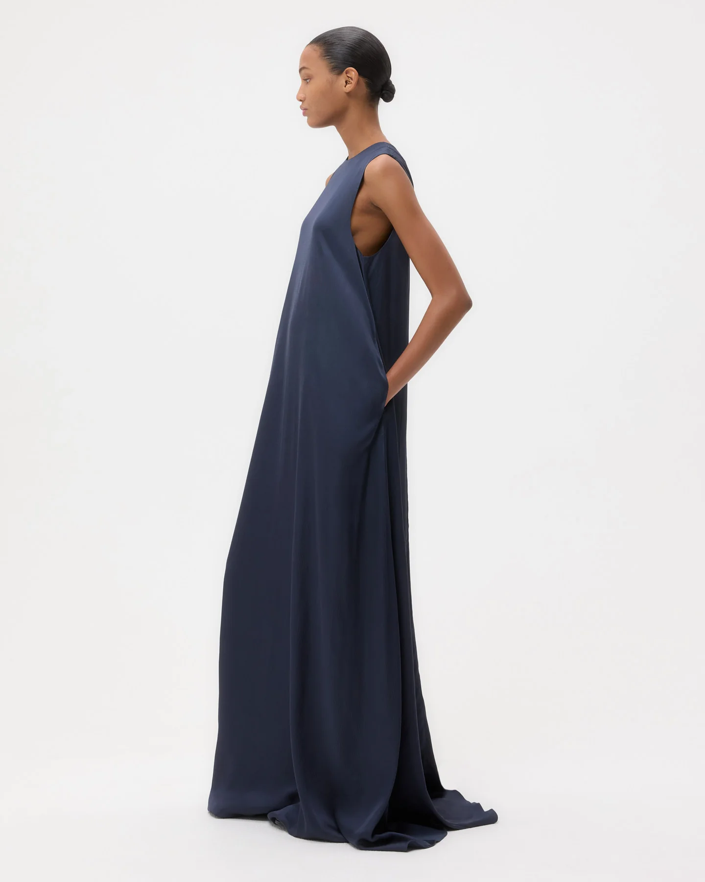 Capitol Dress in Hammered Viscose Satin - Image 2