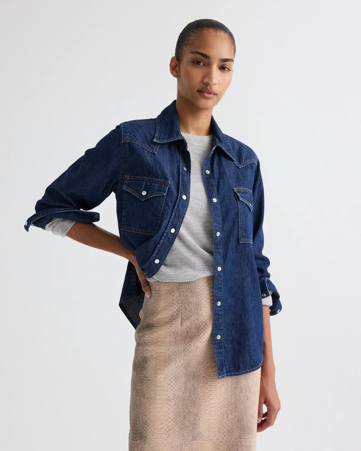 Cowboy Take Me Away Shirt in Denim Shirting - Image 7