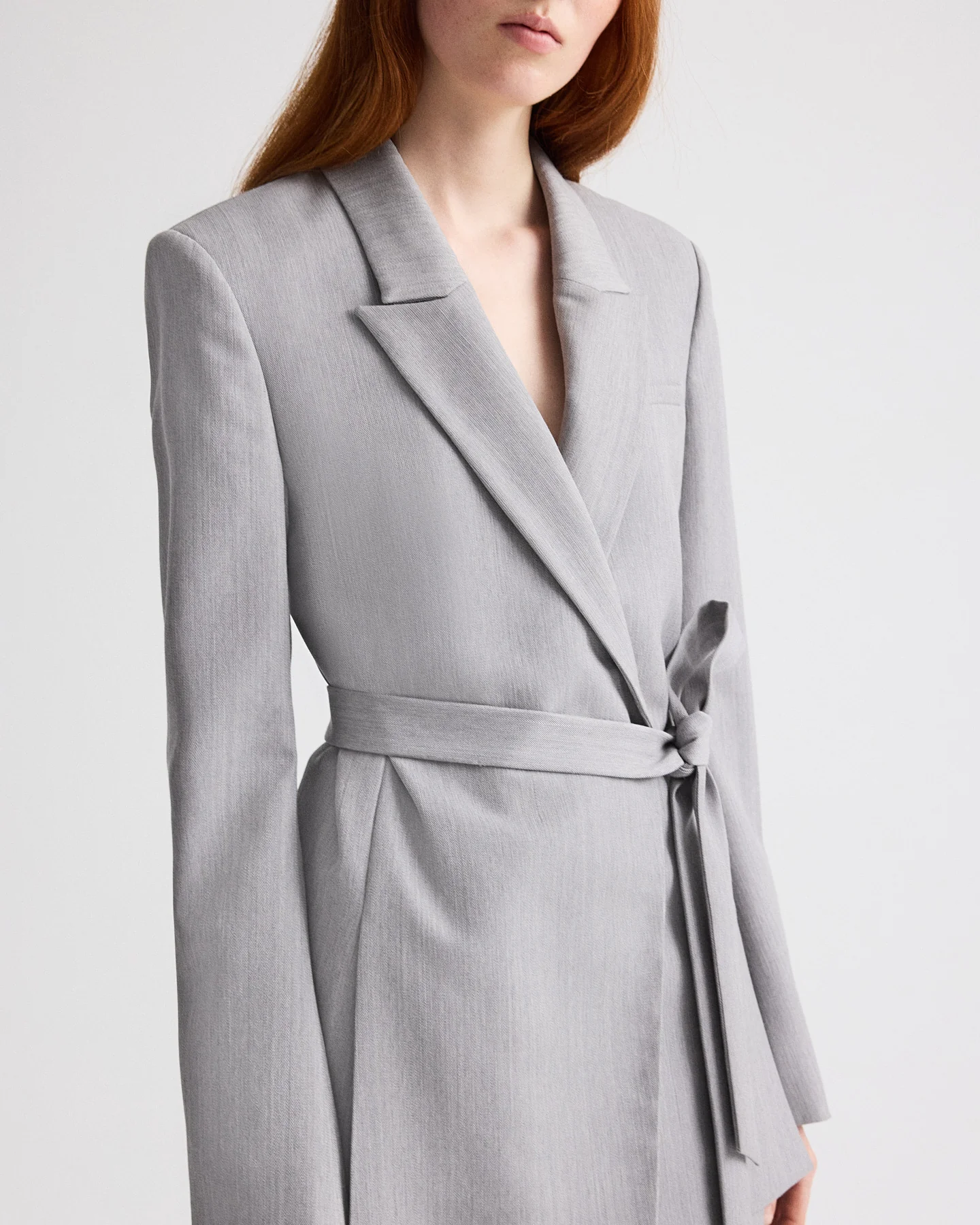 Fitted Cutaway Blazer in Compact Wool Suiting - Image 3