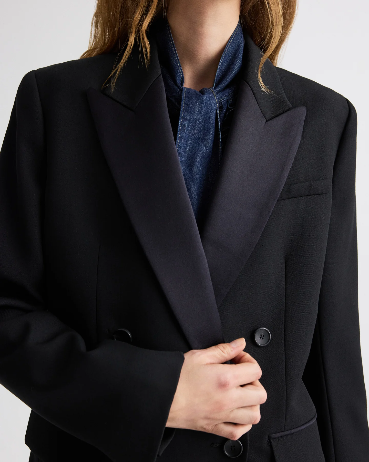 Harper Blazer in Compact Tux Suiting - Image 2