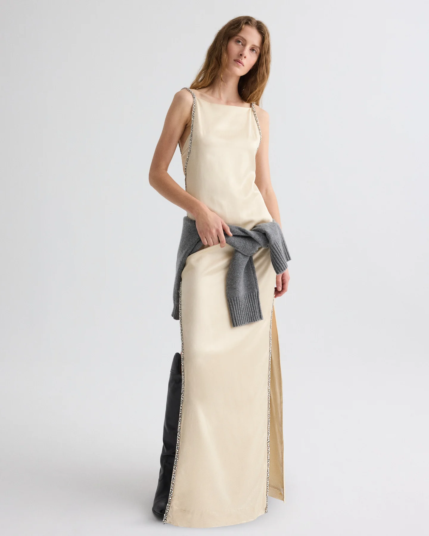 It Had to Be You Dress in Shiny Viscose Wool Satin - Image 5