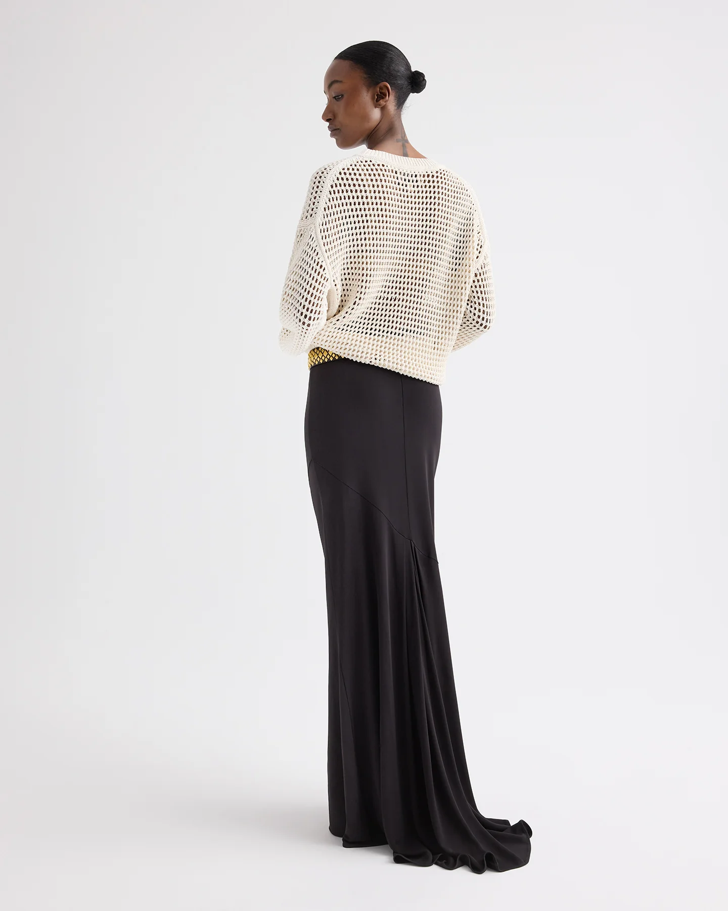 L/S Open Stitch Pullover Sweater in Kashy Silk Blend Rope - Image 5