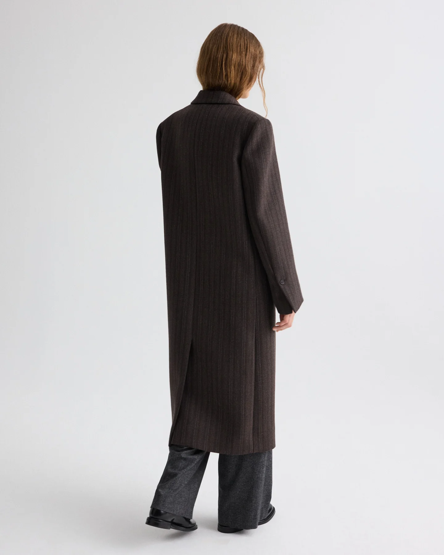 Mattie Coat in Dotted Stripe Suiting - Image 5