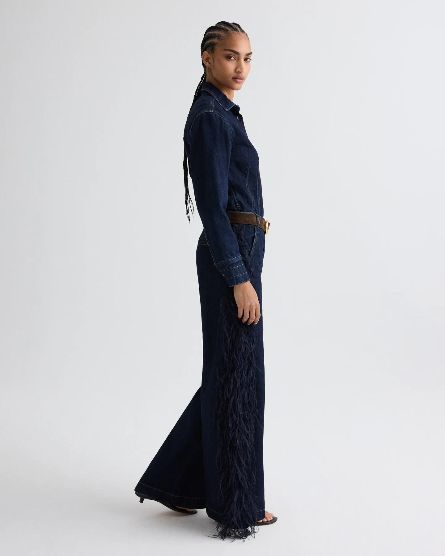 Mott St. Jean with Feathers in Heavy Denim - Image 3
