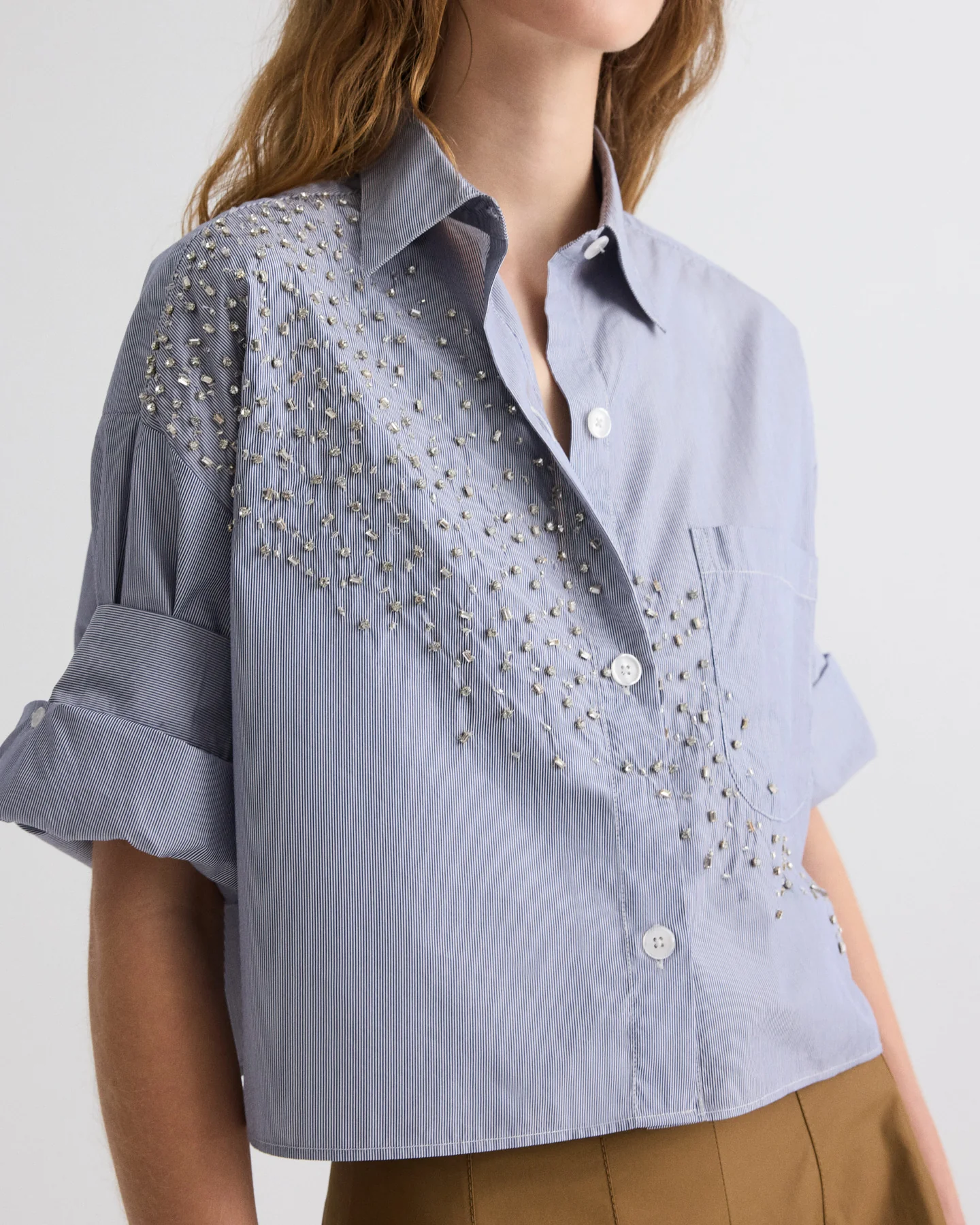 Next Ex Shirt with Crystals in Baroness Stripe