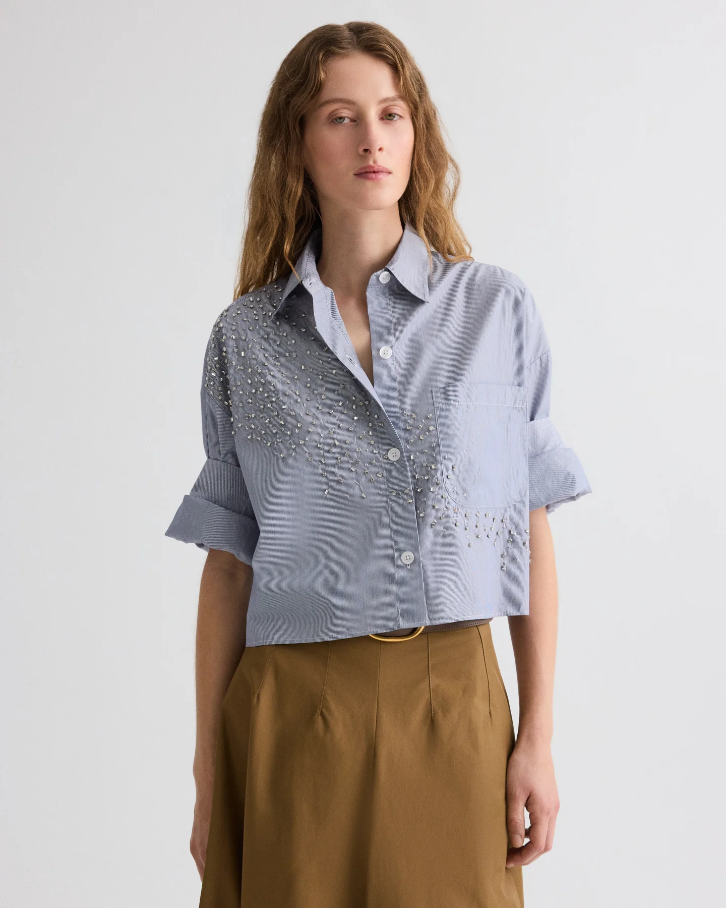 Next Ex Shirt with Crystals in Baroness Stripe - Image 2