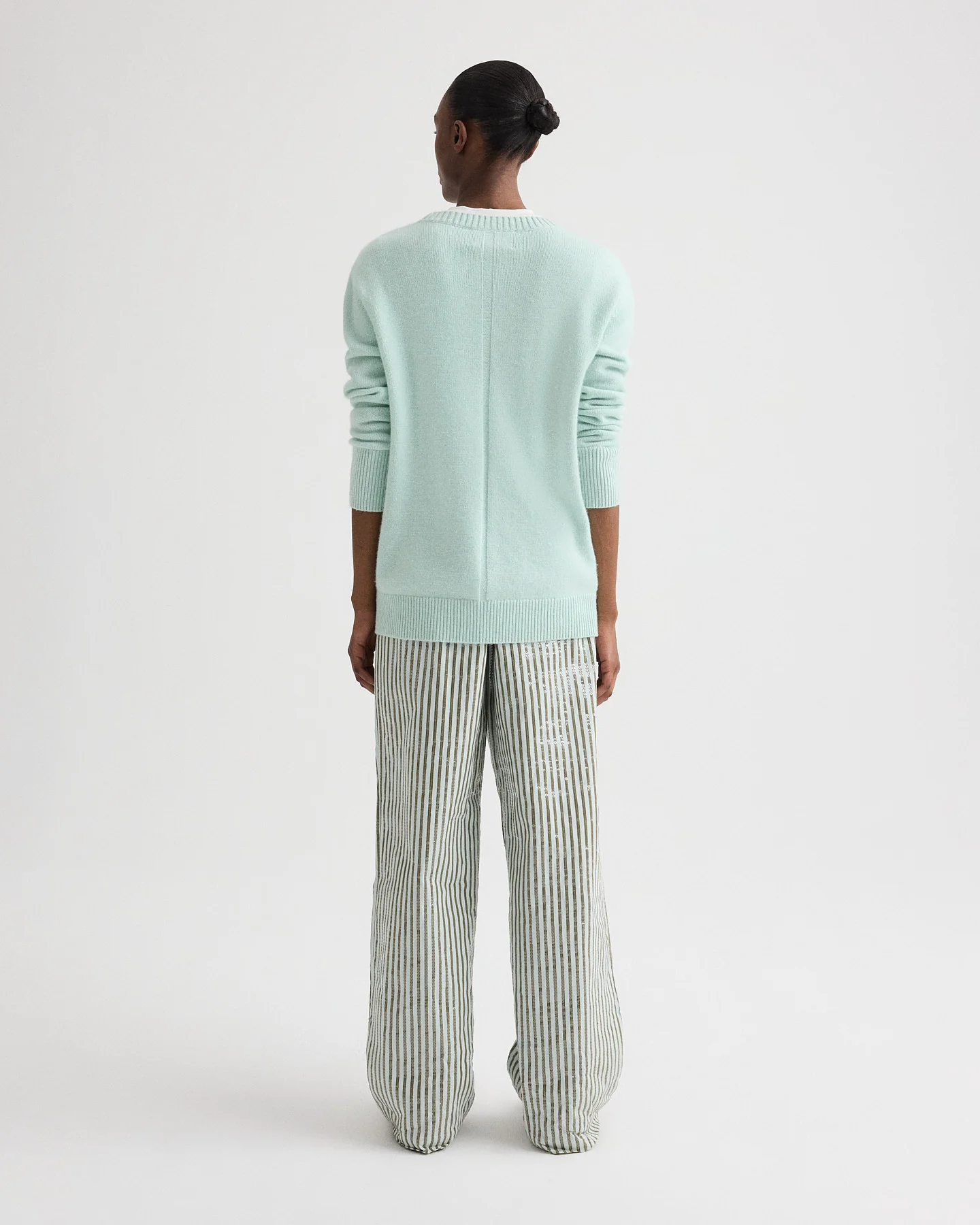 PJ Pant in Clear Sequin on Stripe - Image 5