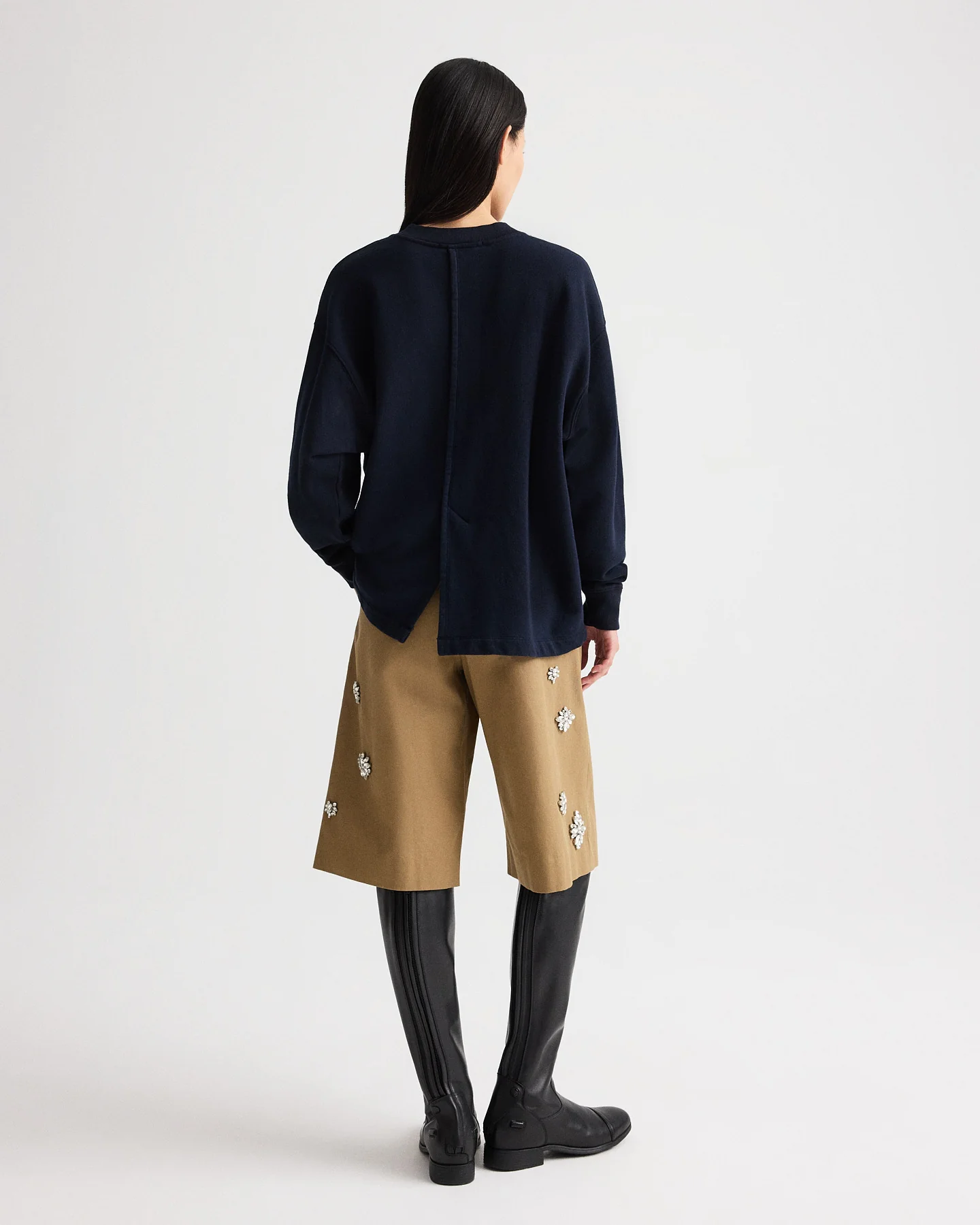 Relaxed V Neck Sweatshirt in Lightweight Sweatshirt - Image 6