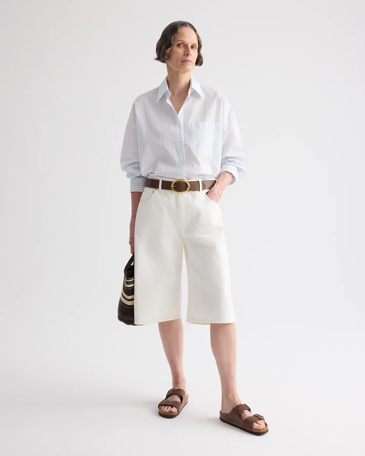 Something Borrowed Shirt in Cotton Stripes