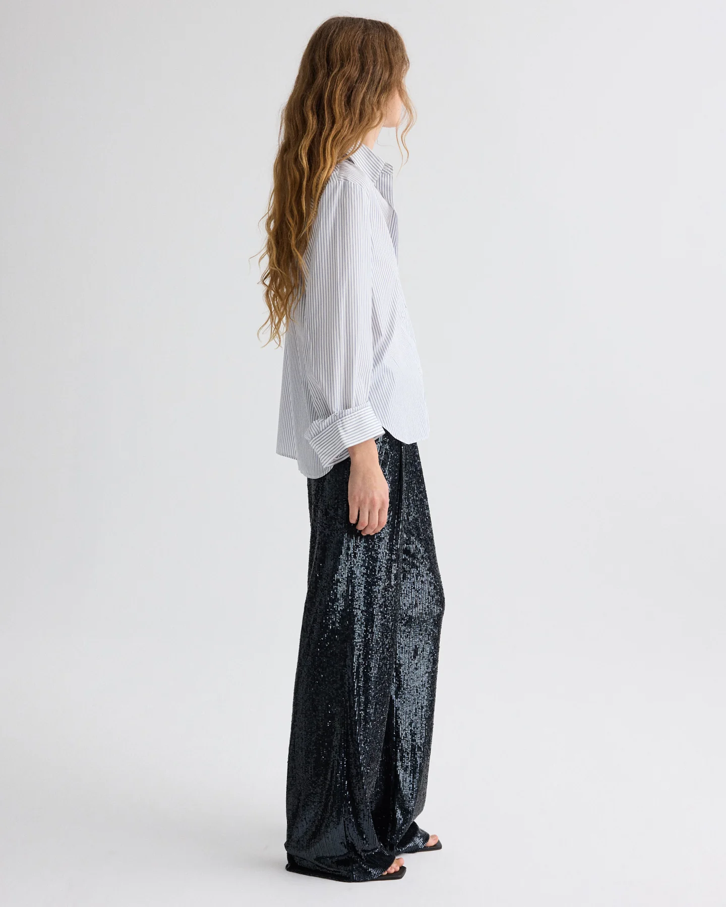 Sulli Pant in Stripe Sequin Mesh - Image 5
