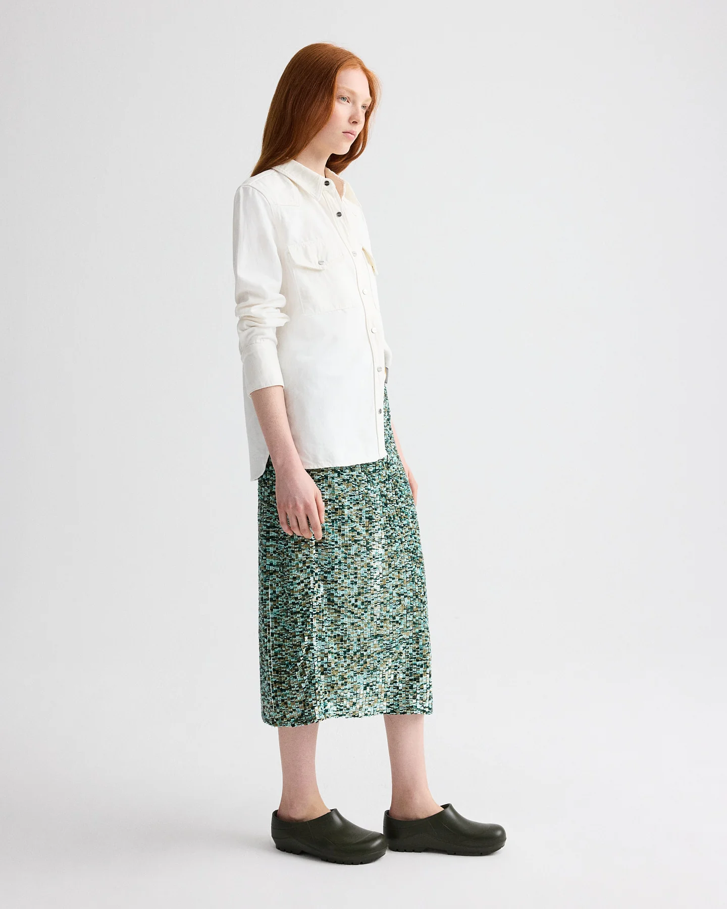 Sylkie Skirt in Sequin Abstract Multi - Image 3