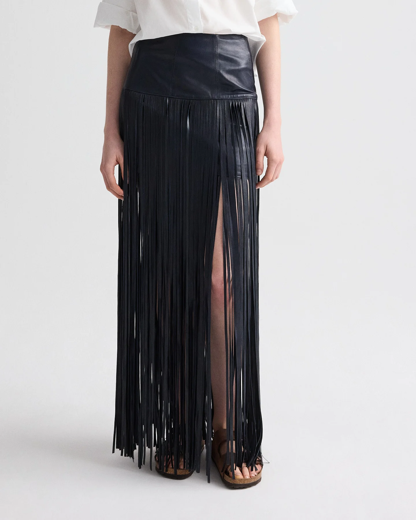 Tangled Up + Blue Skirt in Leather