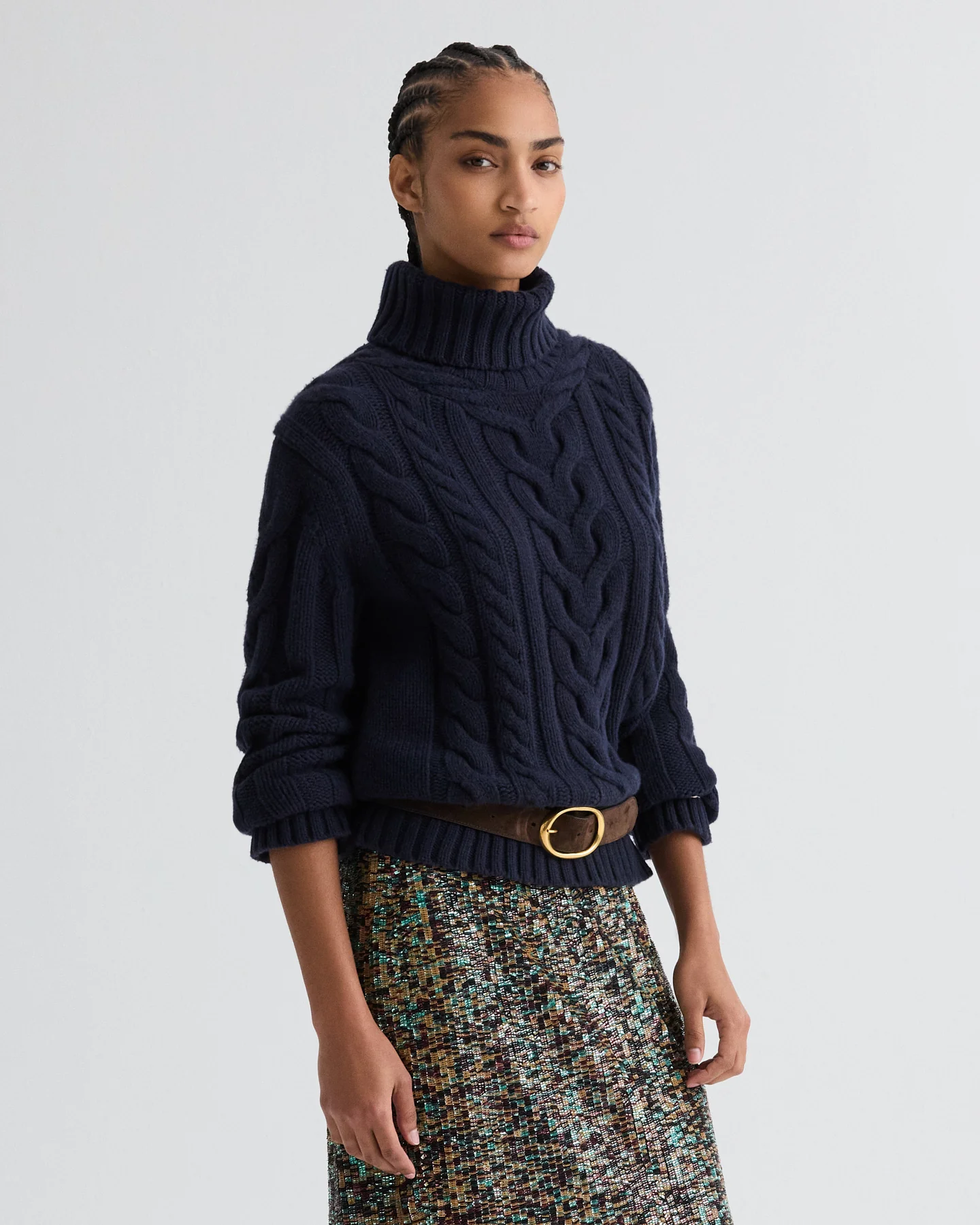 Traveling T Neck Sweater in Italian Cashmere - Image 4