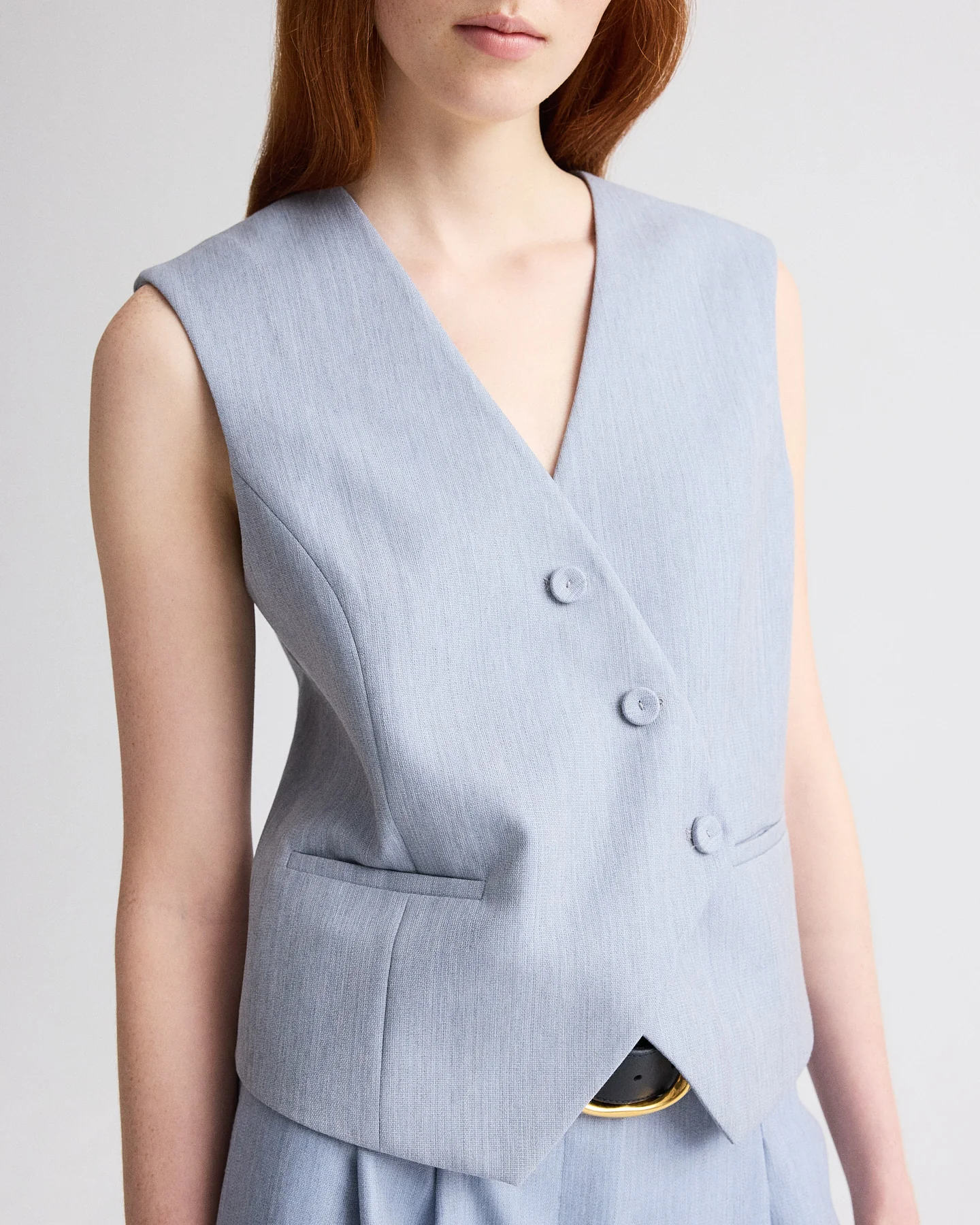 Tyler Vest in Compact Wool Suiting - Image 2